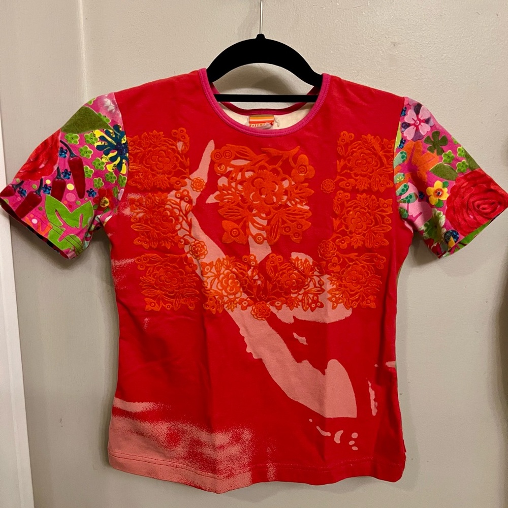 Pink Red Colorful Oilily Top T-Shirt